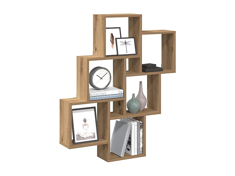 Étagère murale sous forme de cube chêne artisanal 78x15x93 cm