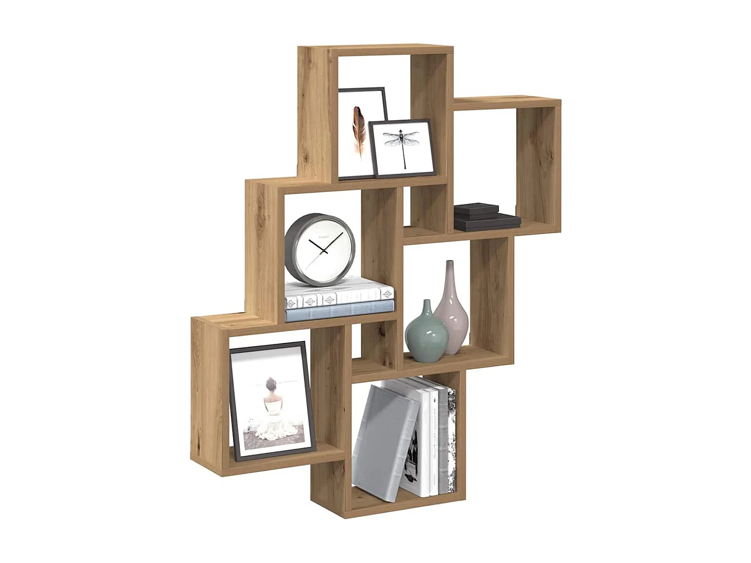 Étagère murale sous forme de cube chêne artisanal 78x15x93 cm