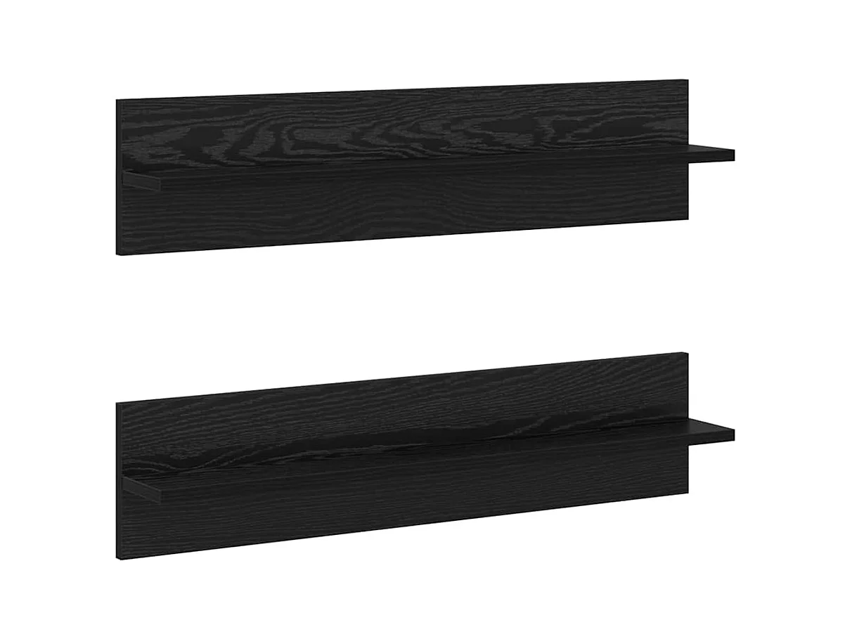 Mensole da parete 2 pezzi Rovere nero 80 x 11,5 x 18 cm