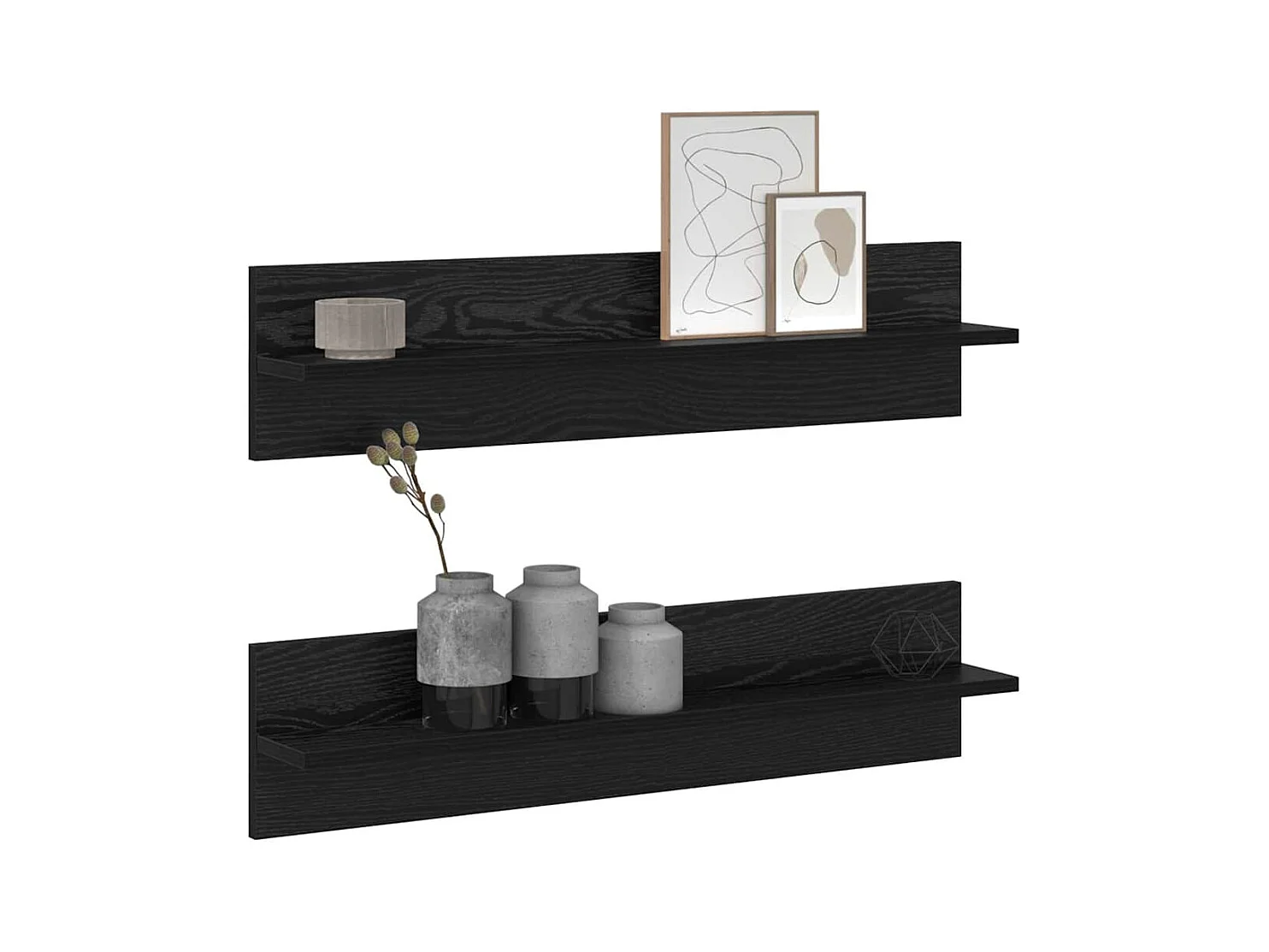 Mensole da parete 2 pezzi Rovere nero 80 x 11,5 x 18 cm