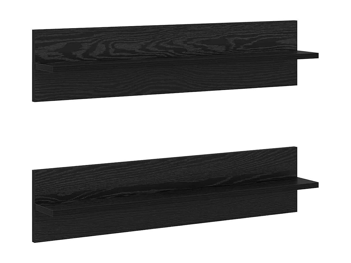 Étagères Murales 2 pcs Chêne Noir 80 x 11,5 x 18 cm