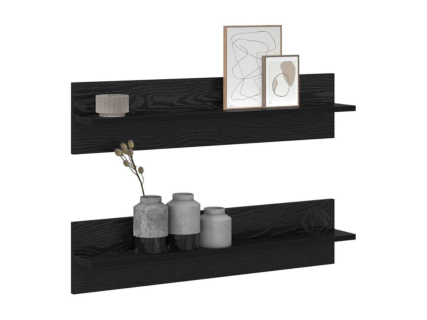 Étagères Murales 2 pcs Chêne Noir 80 x 11,5 x 18 cm