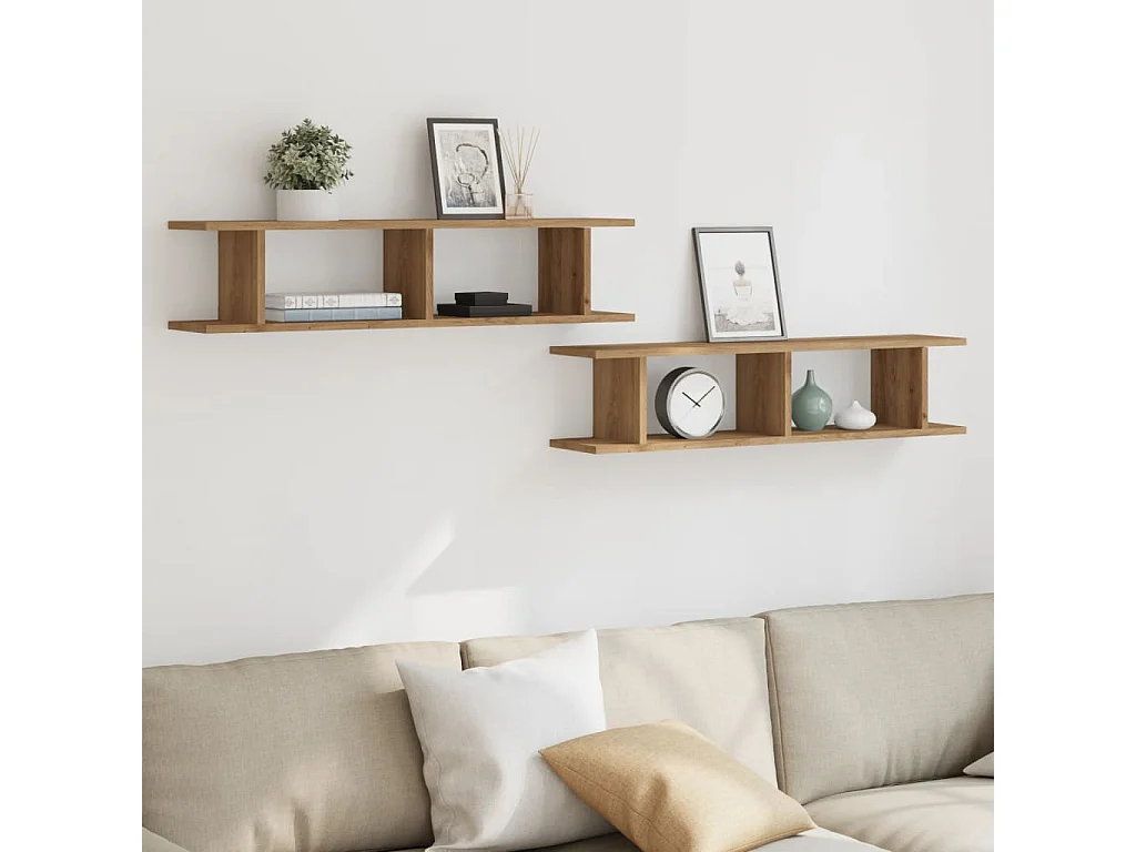 Étagères murales 2 pcs chêne artisanal 90x18x20 cm