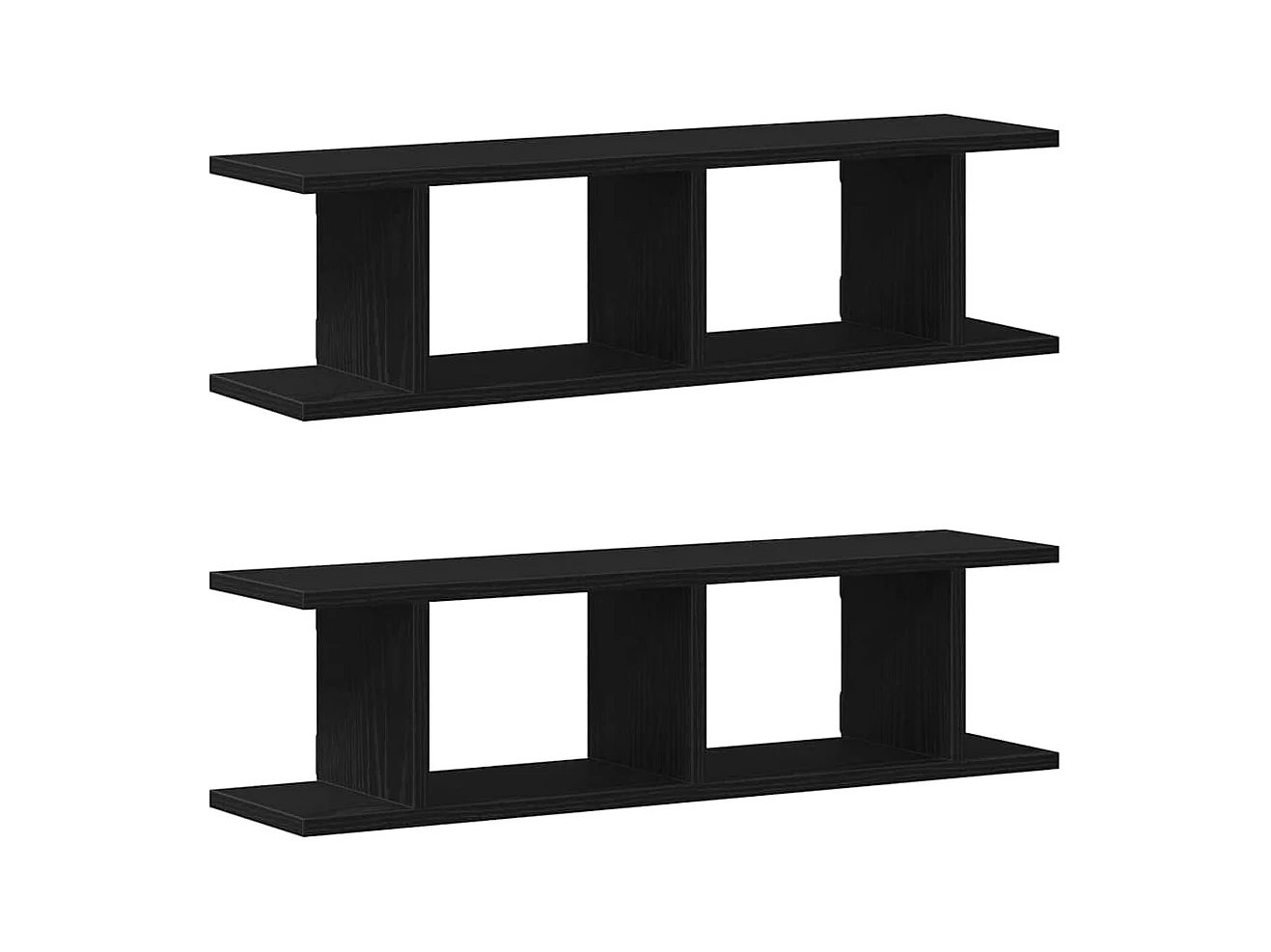 Mensole da parete 2 pezzi rovere nero 75x18x20 cm in legno ingegnerizzato