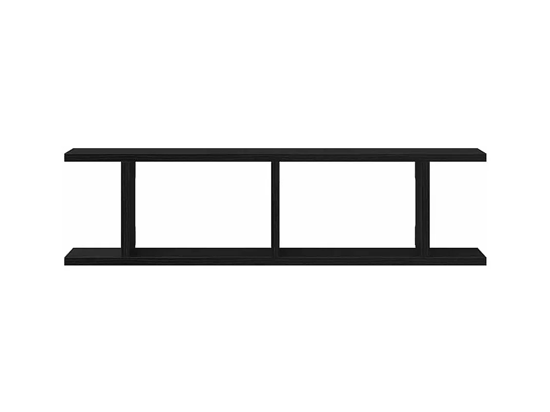 Mensole da parete 2 pezzi rovere nero 75x18x20 cm in legno ingegnerizzato