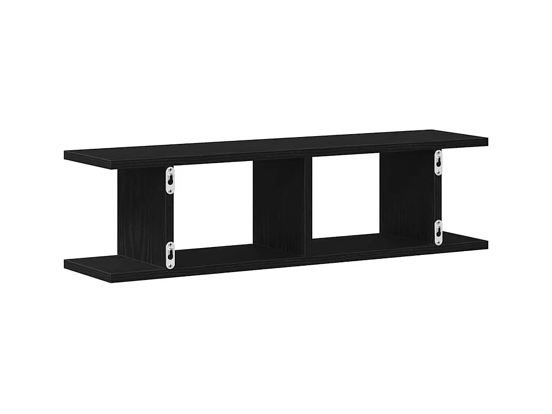 Mensole da parete 2 pezzi rovere nero 75x18x20 cm in legno ingegnerizzato