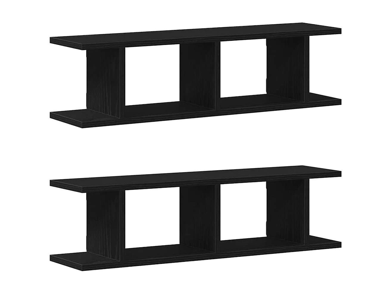 Étagères murales 2 pcs chêne noir 75x18x20 cm bois d'ingénierie