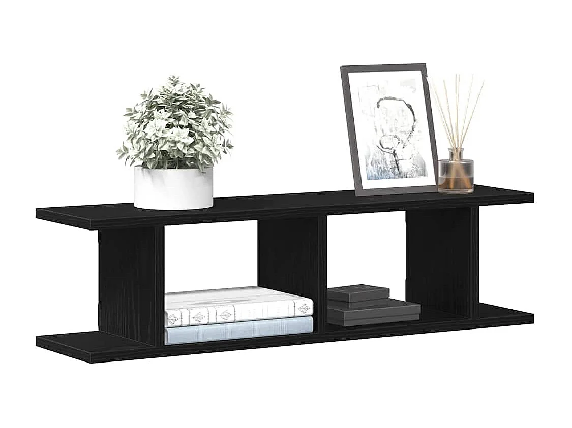 Étagères murales 2 pcs chêne noir 75x18x20 cm bois d'ingénierie