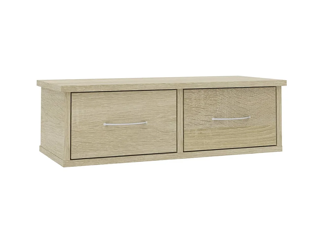 Étagère murale avec tiroirs Chêne sonoma Bois d'ingénierie