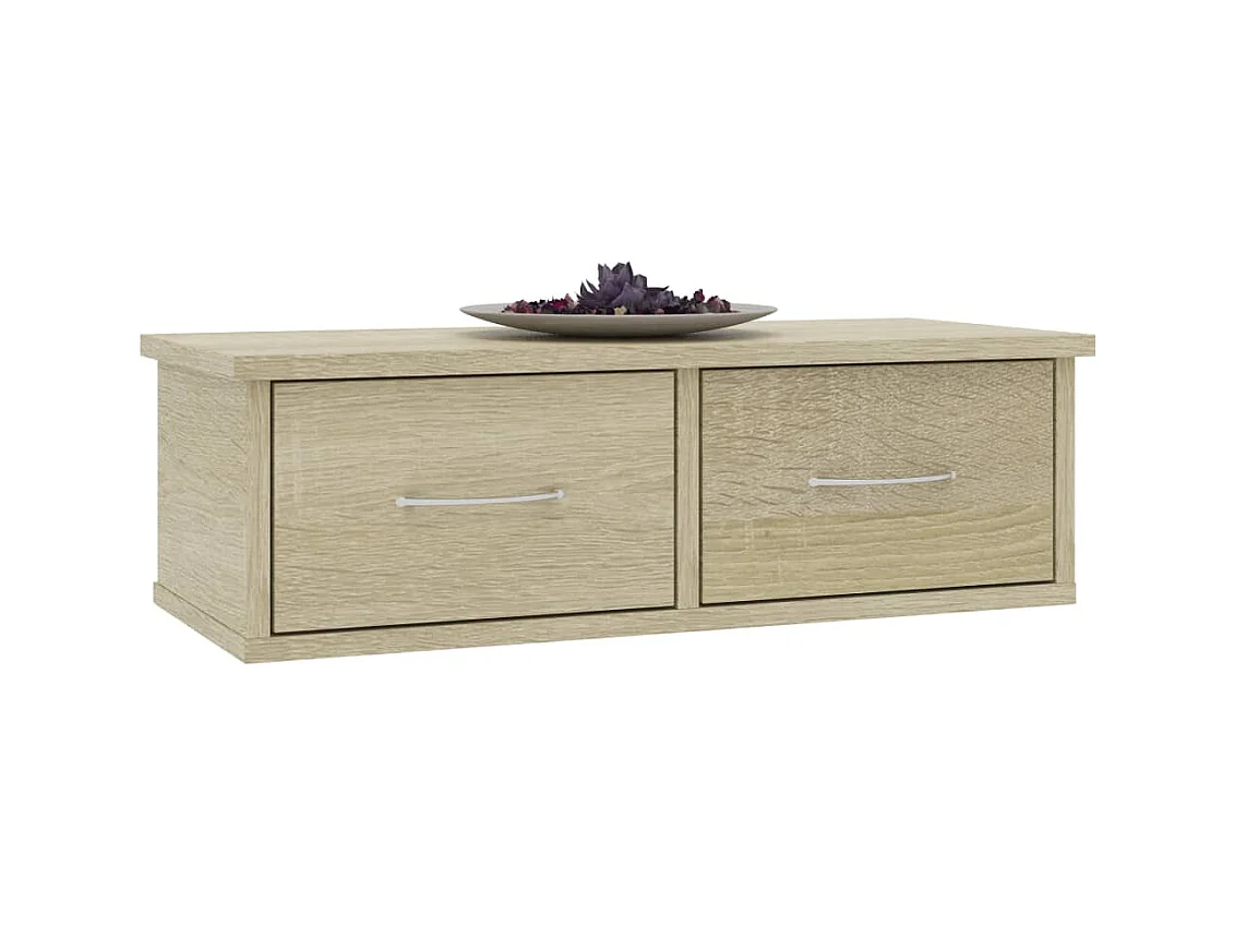 Étagère murale avec tiroirs Chêne sonoma Bois d'ingénierie