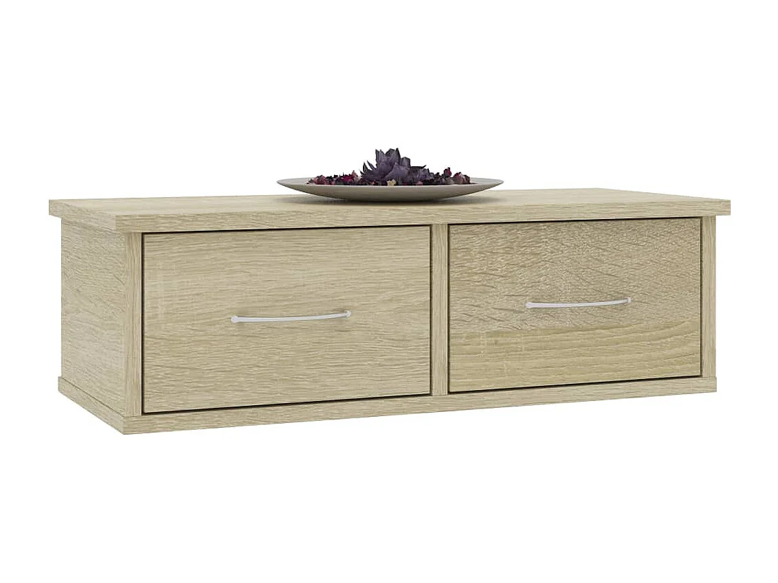 Wandplank met lades Sonoma eiken Technisch hout