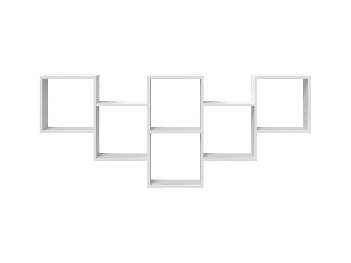 Weißes Wandregal 159x18x66 cm Holzwerkstoff