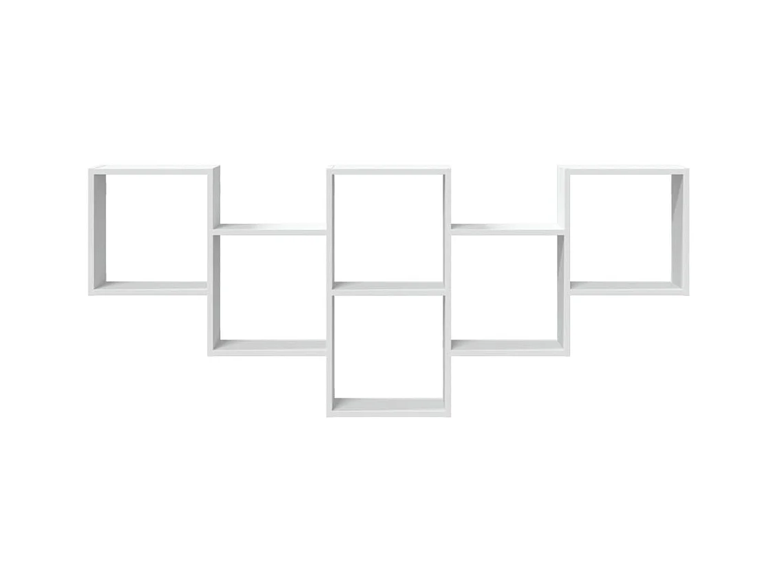 Weißes Wandregal 159x18x66 cm Holzwerkstoff