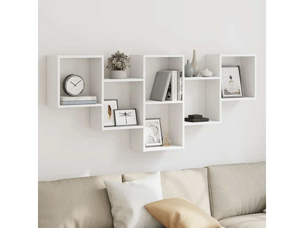 Étagère murale blanc 159x18x66 cm bois d'ingénierie