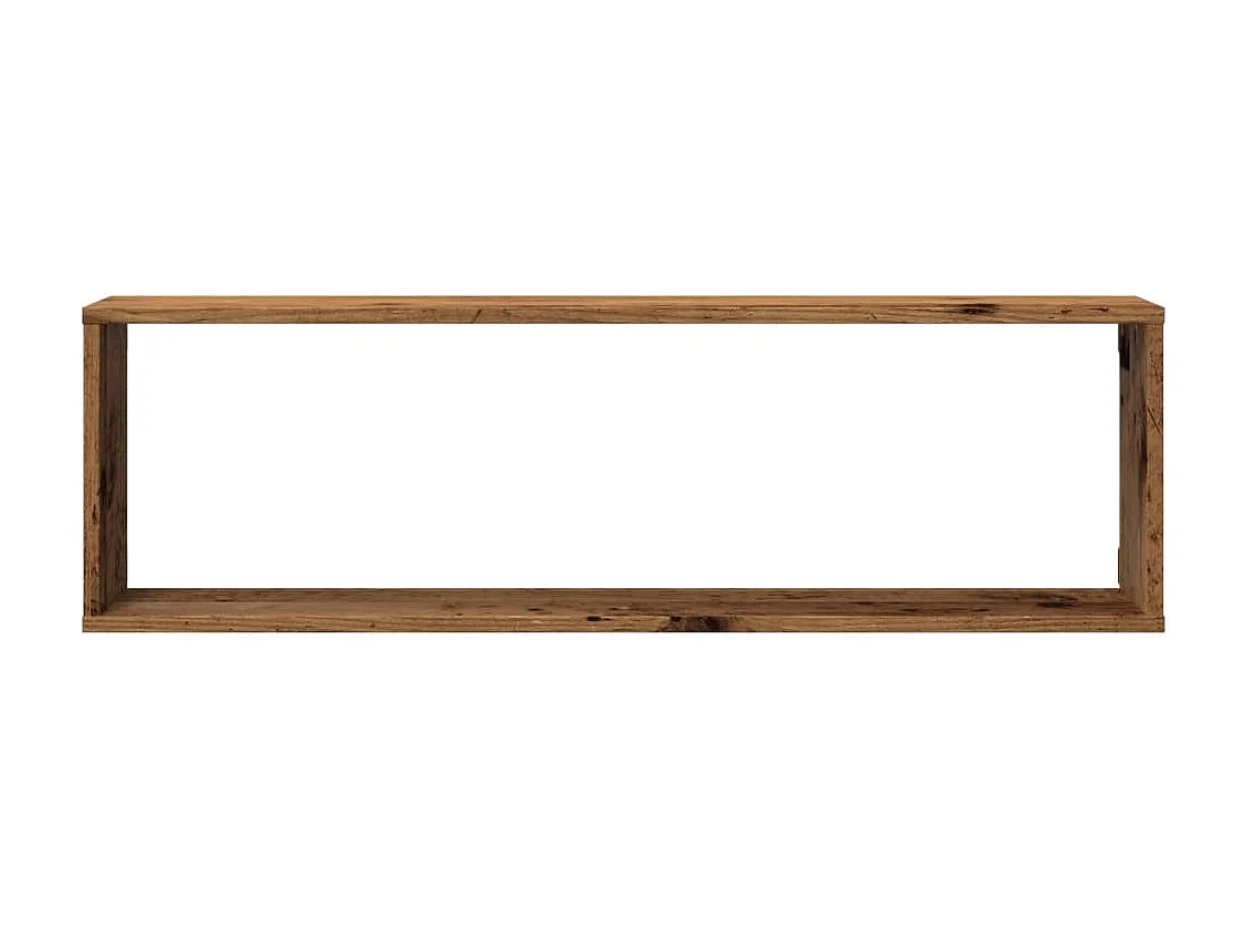 Estantes de pared cubo 4 piezas madera vieja 100x15x30 cm