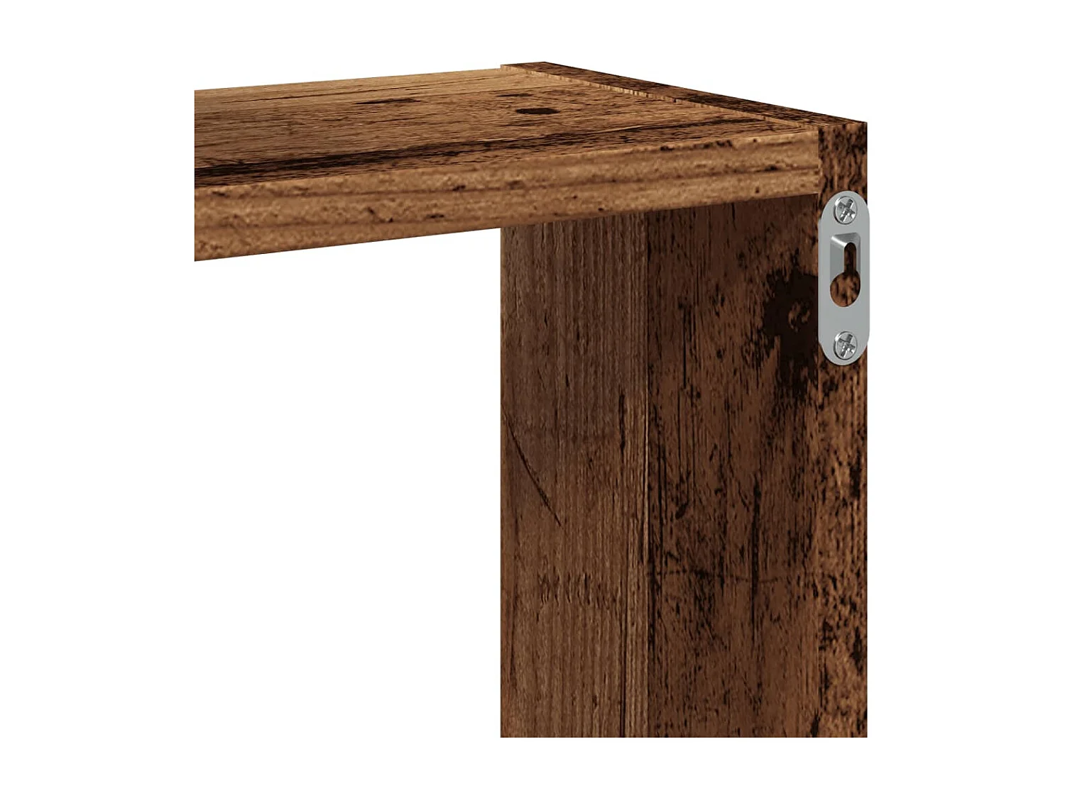 Estante de pared cúbico de madera vieja de ingeniería de madera