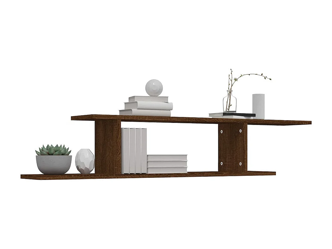 Étagère TV murale Chêne marron 125x18x23 cm Bois d'ingénierie