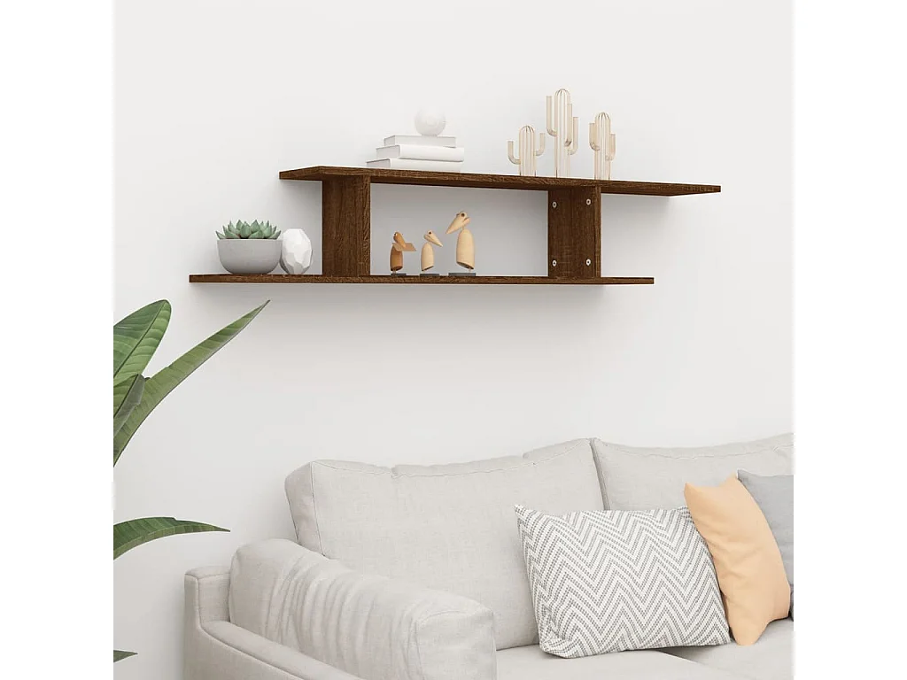 Étagère TV murale Chêne marron 125x18x23 cm Bois d'ingénierie