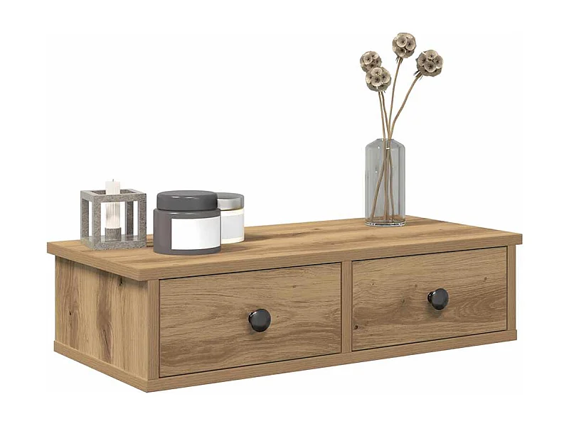 Étagère murale avec tiroirs chêne artisanal bois d'ingénierie