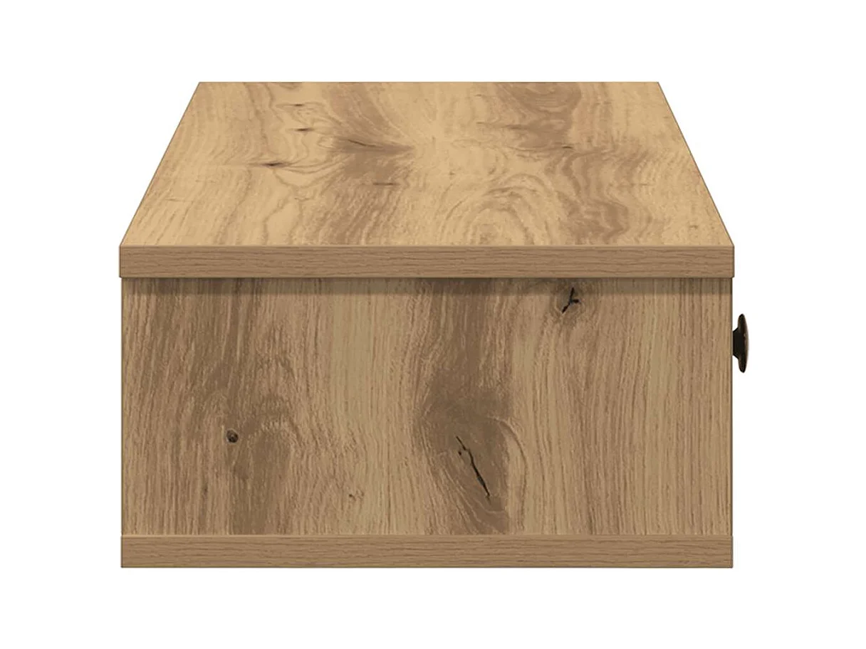 Mensola da parete con cassetti realizzata artigianalmente in legno di rovere