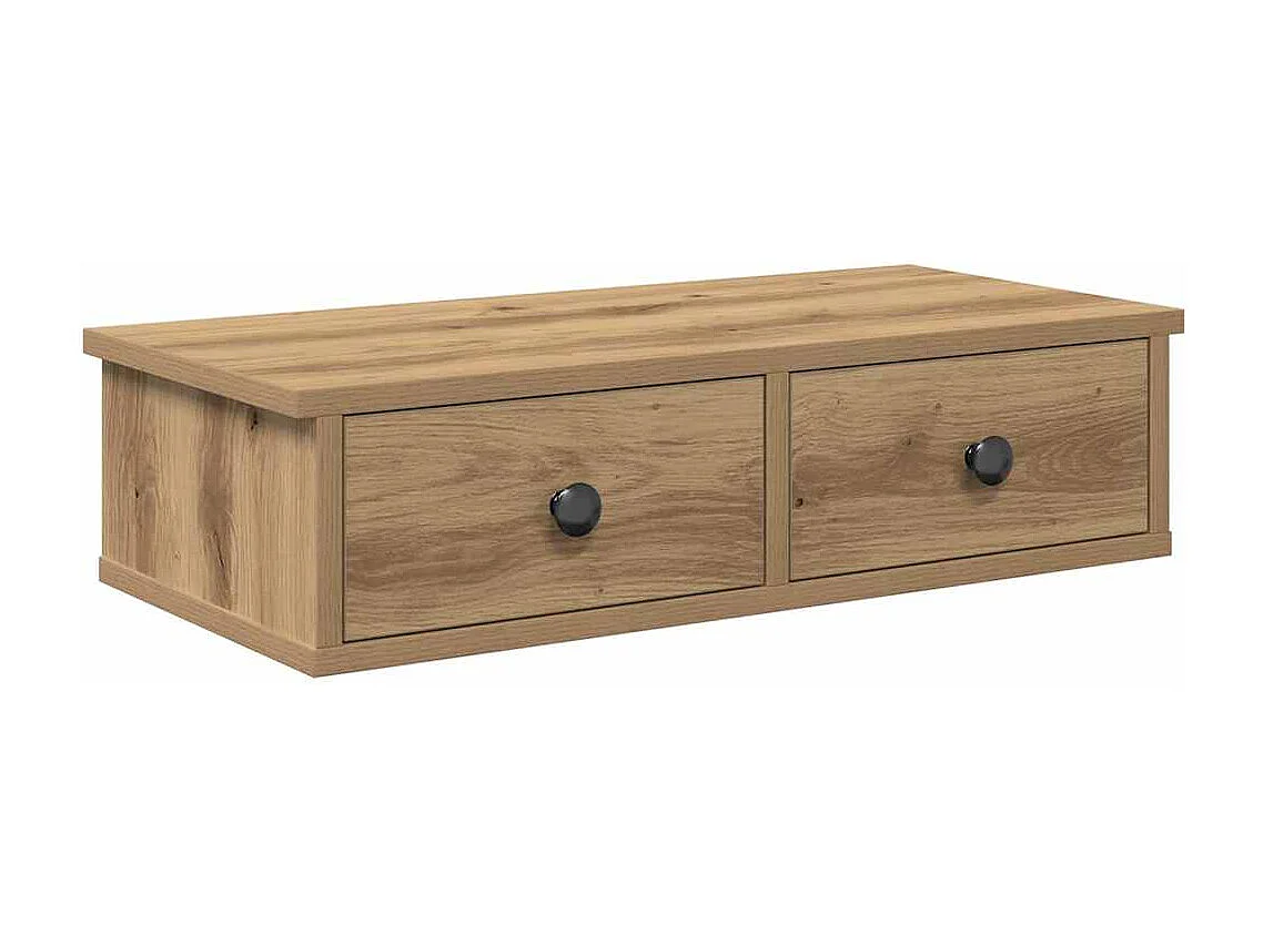 Étagère murale avec tiroirs chêne artisanal bois d'ingénierie
