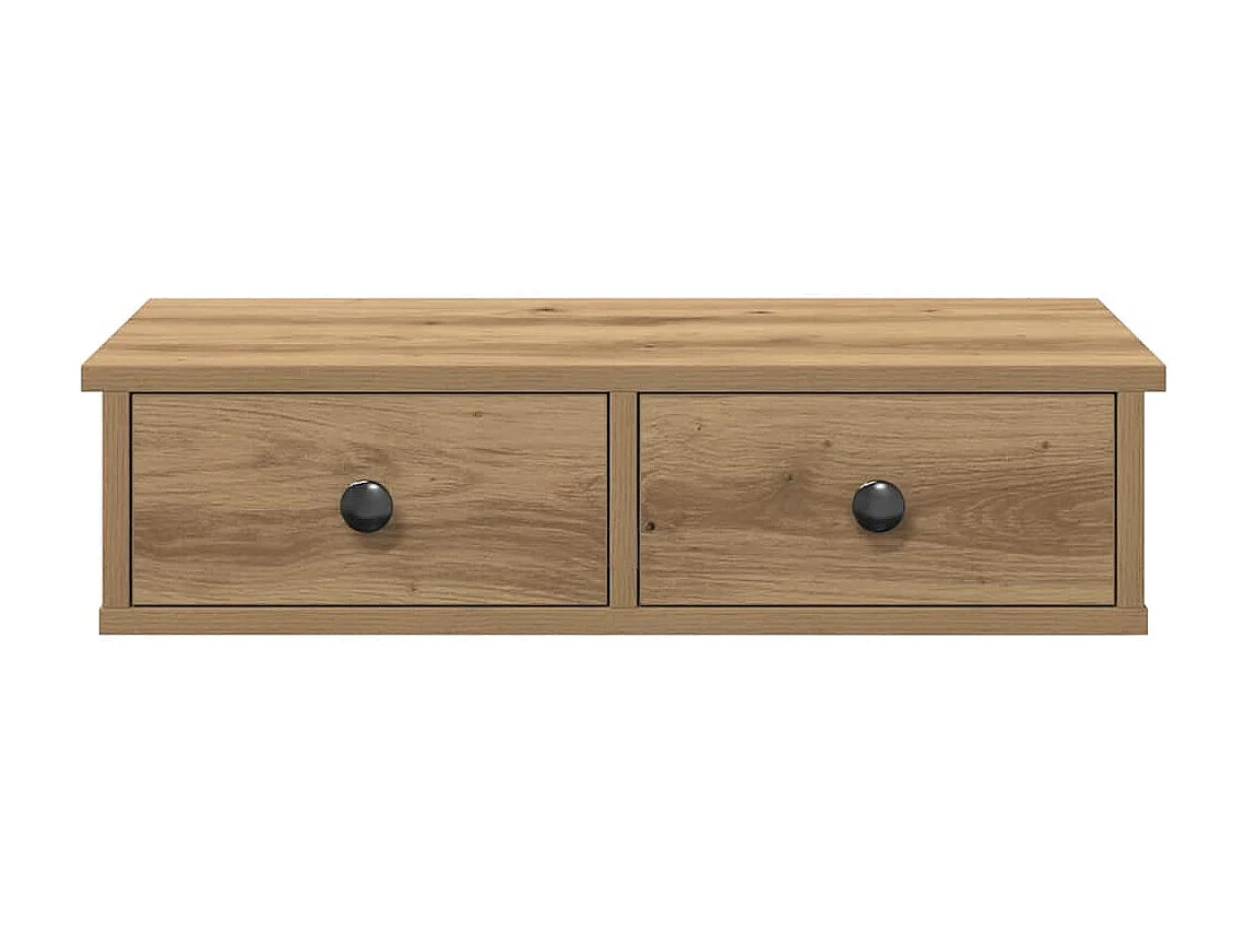 Étagère murale avec tiroirs chêne artisanal bois d'ingénierie