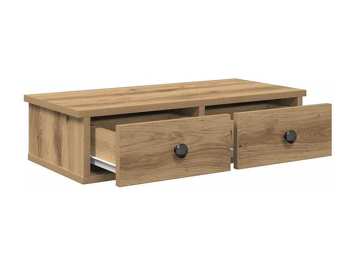 Étagère murale avec tiroirs chêne artisanal bois d'ingénierie