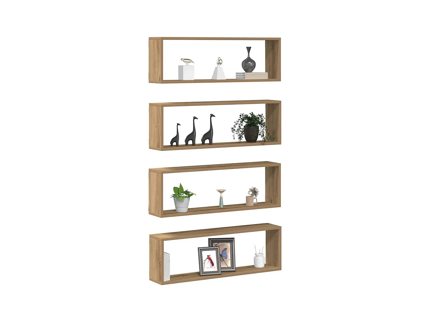 Étagères murales 4 pièces Chêne Artisan 80x15x26 cm en bois d'ingénierie