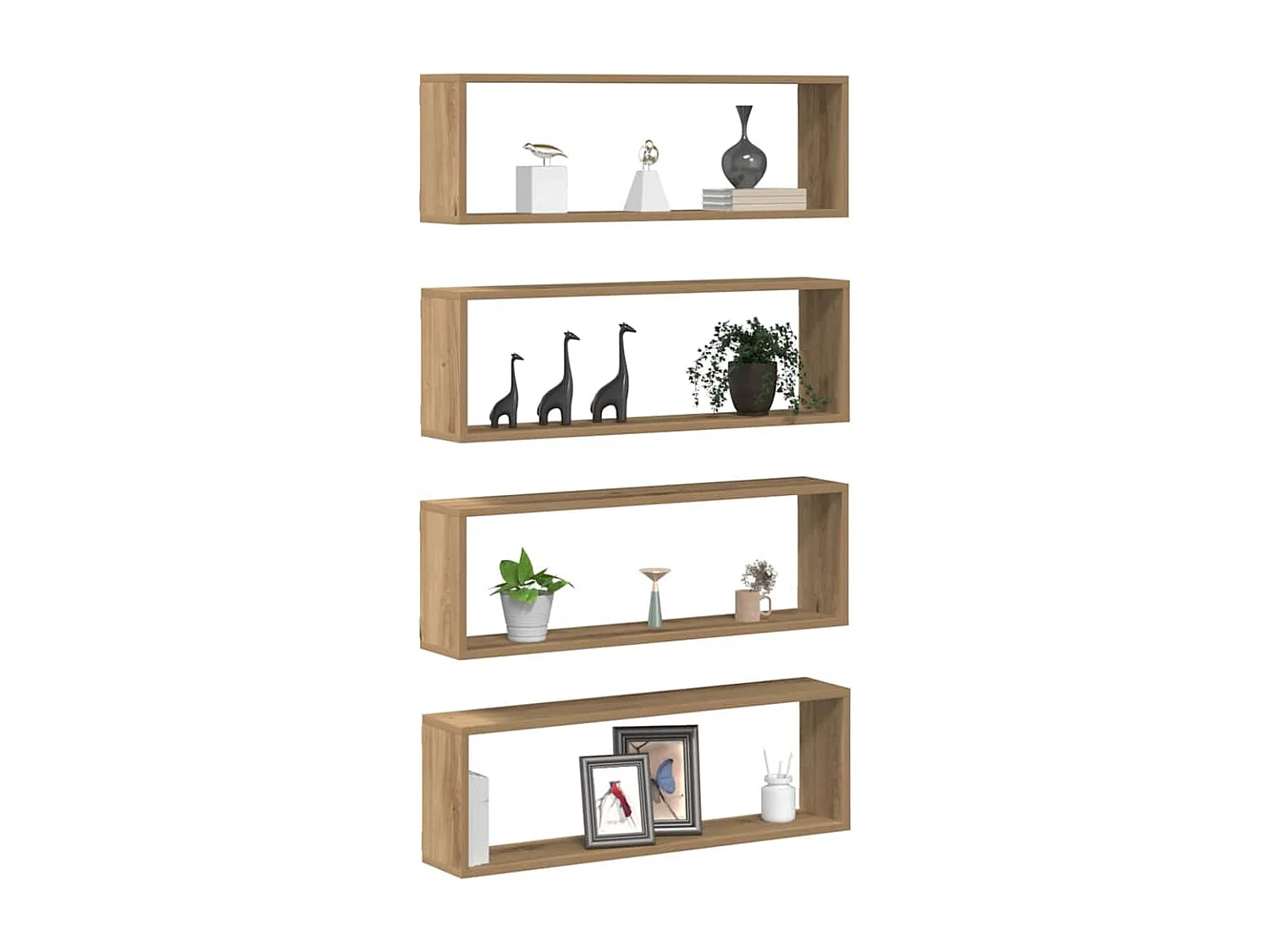 Mensole da parete Artisan Oak 4 pezzi 80x15x26 cm in legno ingegnerizzato