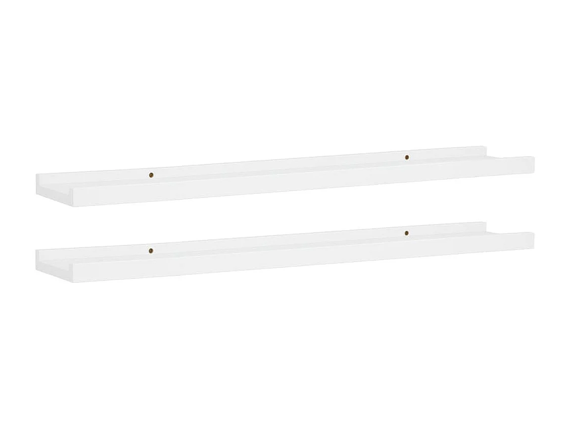 Étagères à rebord pour cadre photo 2 pcs Blanc 80x9x3 cm MDF
