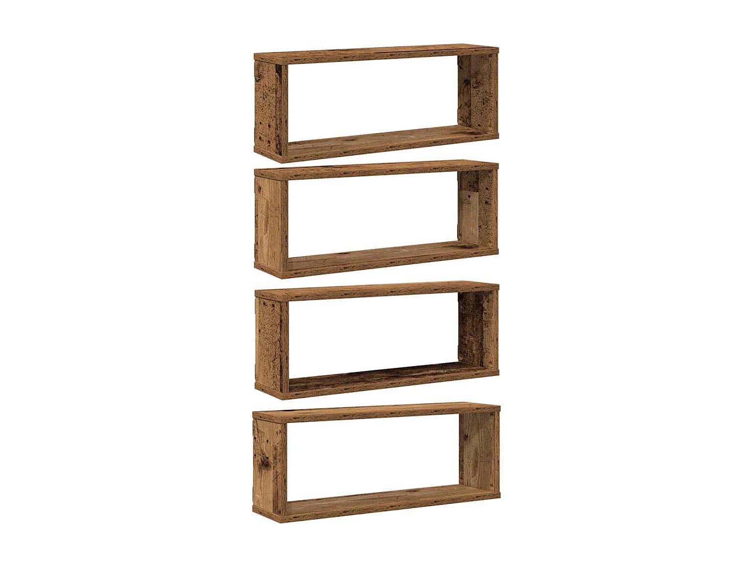 Étagères murales cube 4 pcs vieux bois 60x15x23 cm