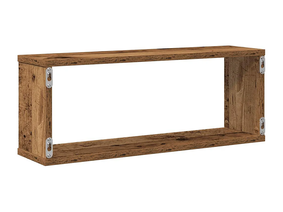 Étagères murales cube 4 pcs vieux bois 60x15x23 cm