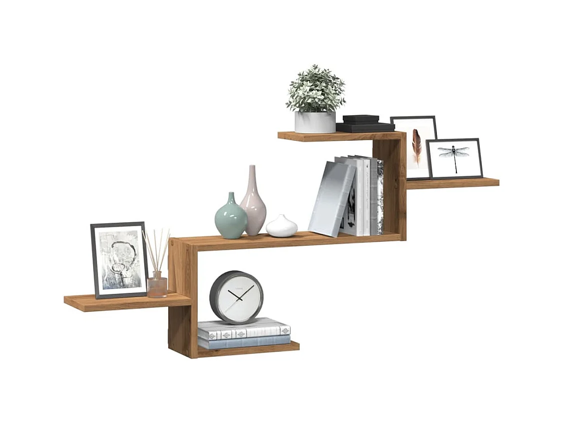 Wandplank eiken craft 104x15x49 cm bewerkt hout