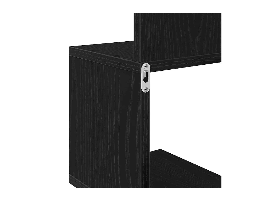 Mensola angolare in legno ingegnerizzato nero 20x20x127,5 cm