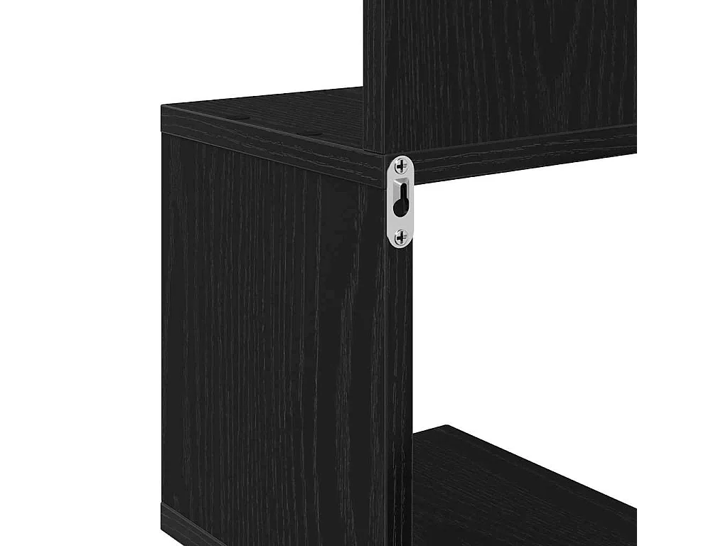 Étagère d'angle en bois d'ingénierie noir 20x20x127,5 cm