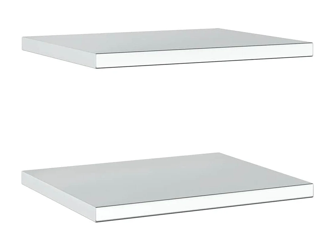 Estantes de pared 2 uds 50x40x3 cm acero inoxidable plateado