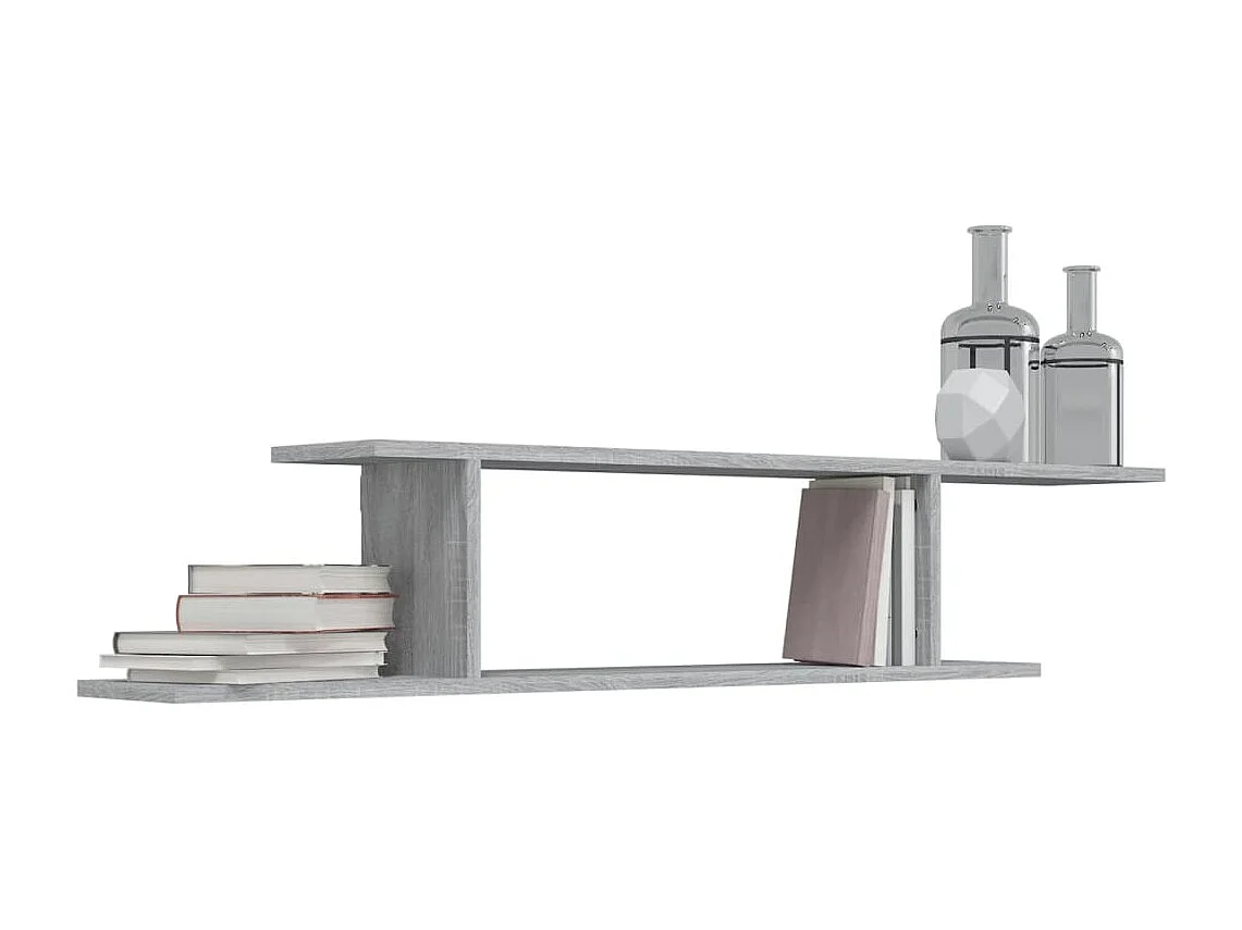 Étagère TV murale Sonoma gris 125x18x23 cm Bois d'ingénierie