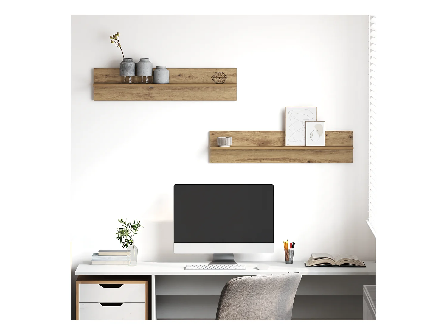 Mensole da parete 2 pezzi Artisan Oak 80 x 11,5 x 18 cm