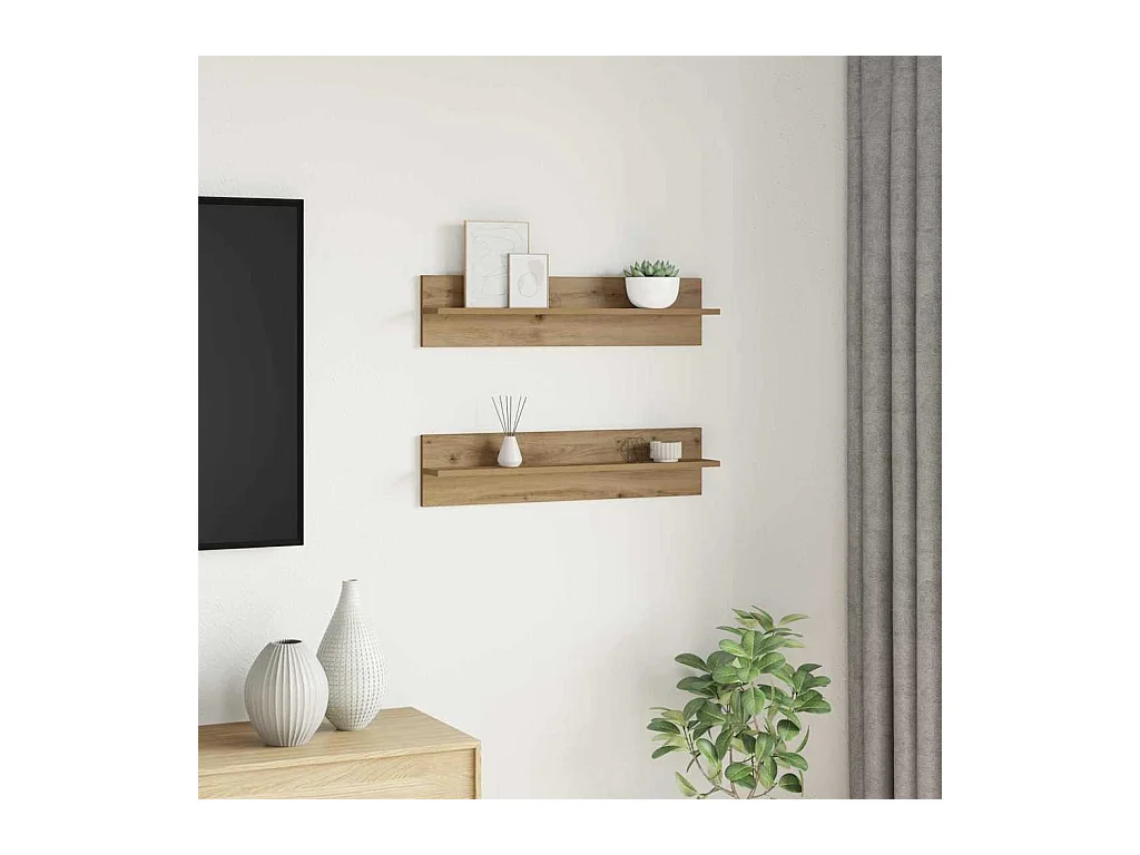 Mensole da parete 2 pezzi Artisan Oak 80 x 11,5 x 18 cm