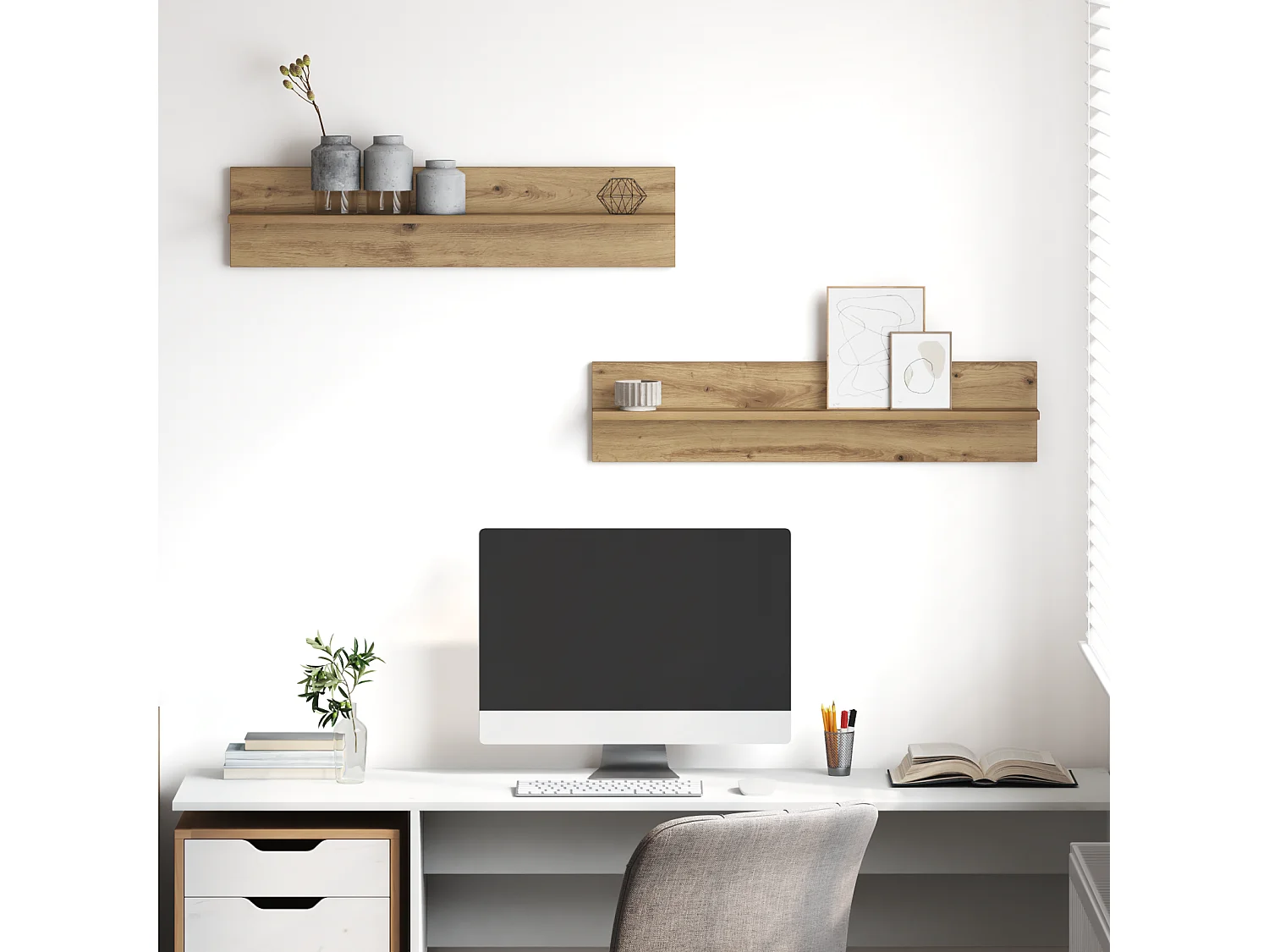 Étagères Murales 2 pcs Chêne artisan 80 x 11,5 x 18 cm