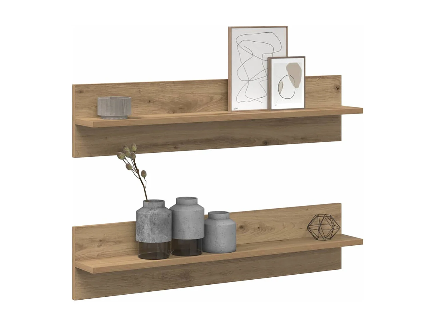 Étagères Murales 2 pcs Chêne artisan 80 x 11,5 x 18 cm