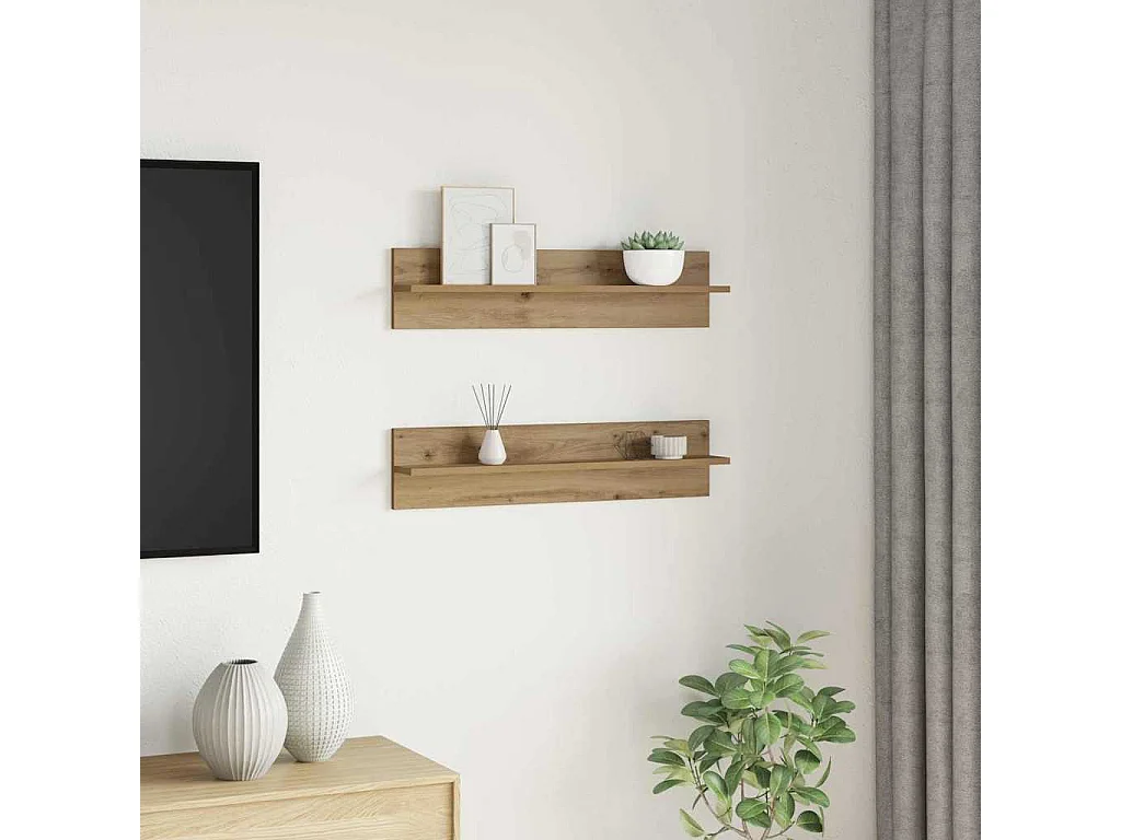 Étagères Murales 2 pcs Chêne artisan 80 x 11,5 x 18 cm