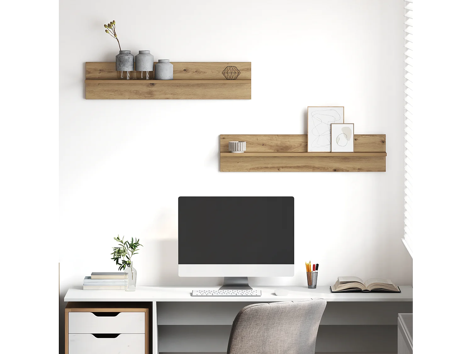 Étagères Murales 2 pcs Chêne artisan 80 x 11,5 x 18 cm