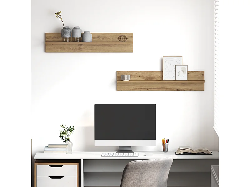 Étagères Murales 2 pcs Chêne artisan 80 x 11,5 x 18 cm