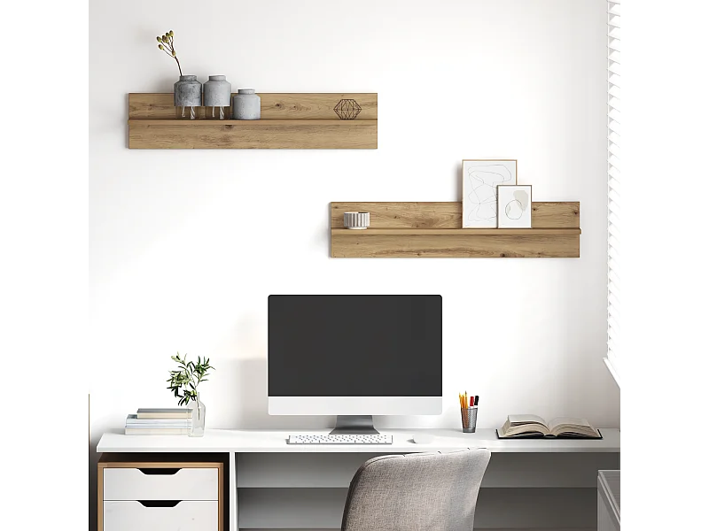 Étagères Murales 2 pcs Chêne artisan 80 x 11,5 x 18 cm