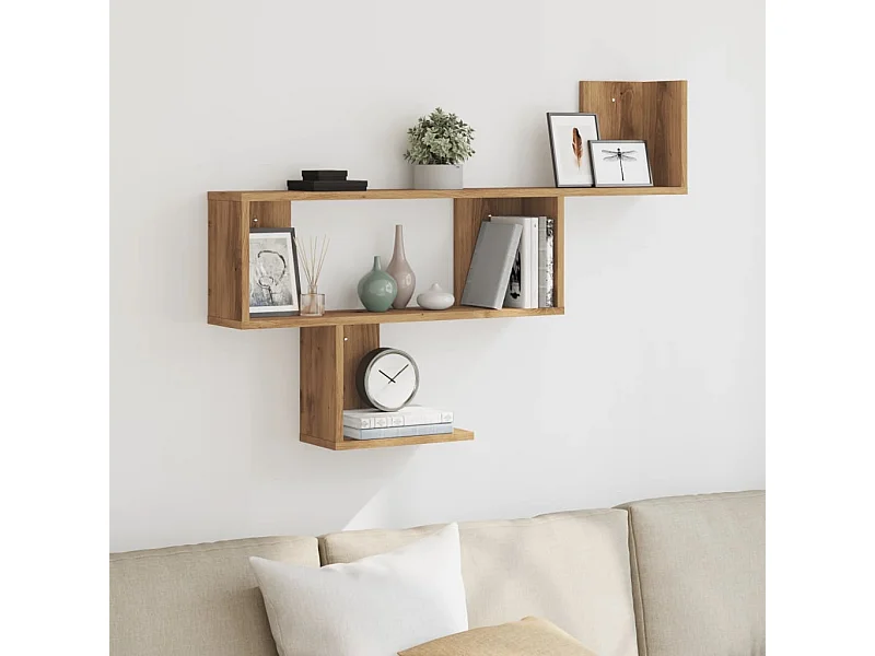 Mensola da parete in rovere realizzata a mano 100x15x70 cm in legno ingegnerizzato