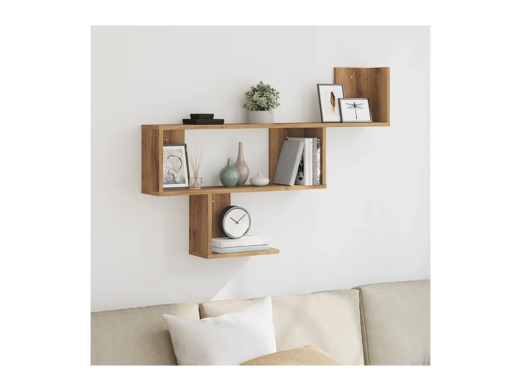 Handgemaakte eikenhouten wandplank 100x15x70 cm van bewerkt hout