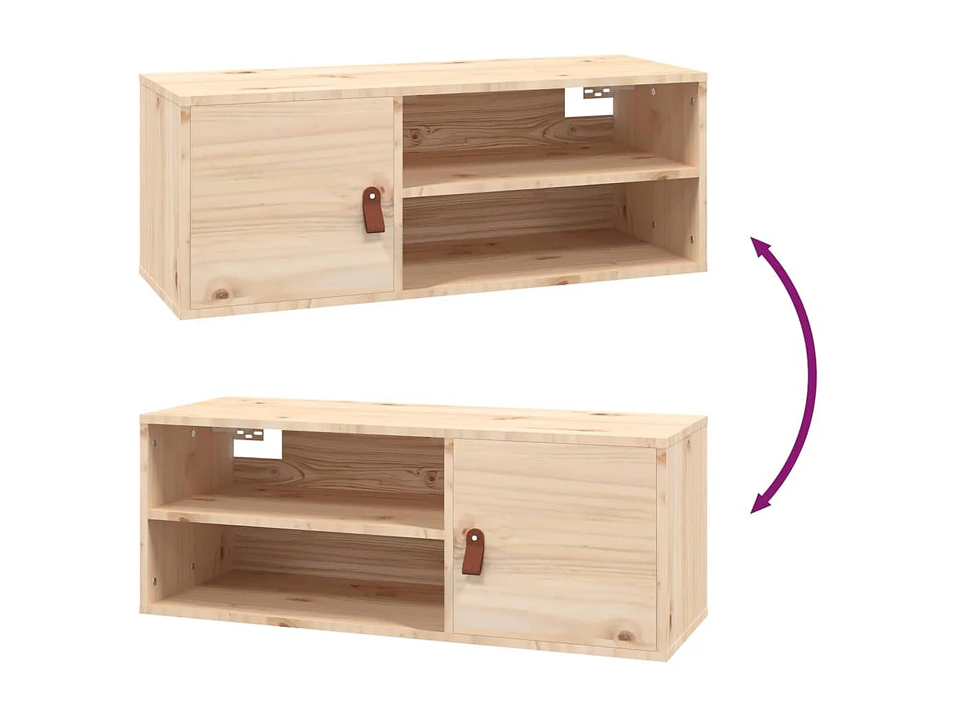 Wandkast 80x30x30 cm Massief grenenhout