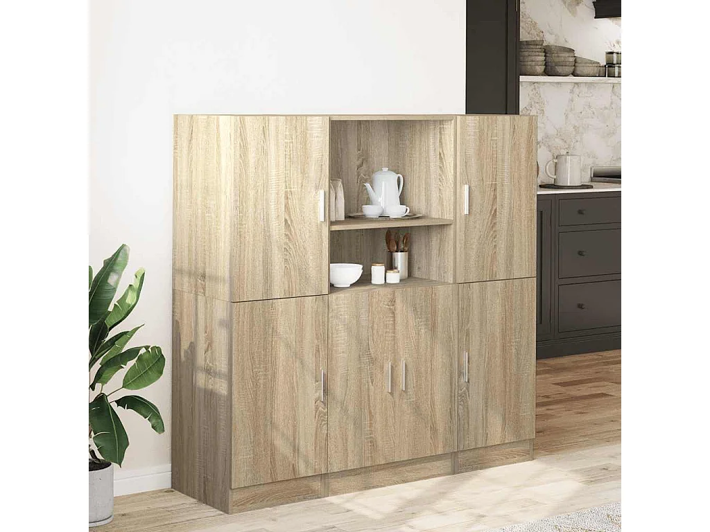 Ensemble d'armoires de cuisine 3 pcs chêne sonoma