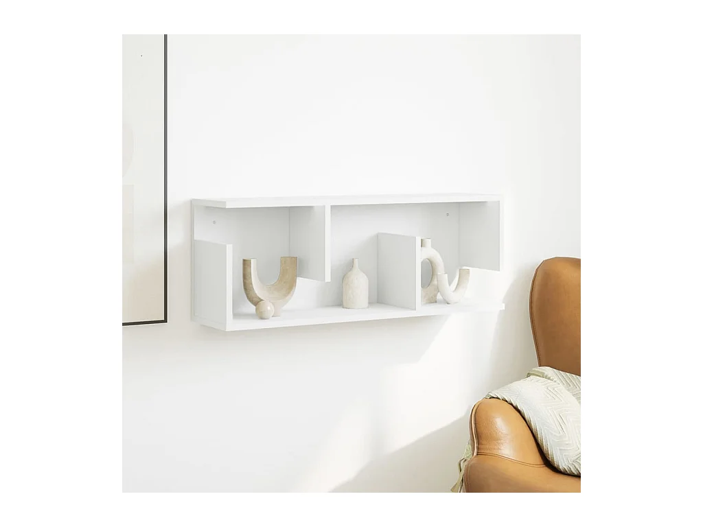 Wandschrank 80x20x30 cm weiß Holzwerkstoff